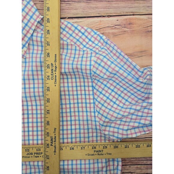 Vineyard Vines Mens Classic Fit Murray Shirt Small Blue/Pink Check Button-Down - Picture 7 of 7